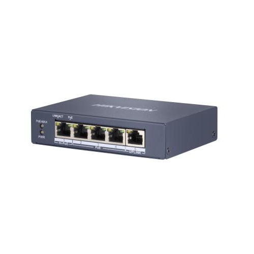 Switch Gigabit Hi PoE 4 cổng 1000M Hikvision DS-3E0505HP-E
