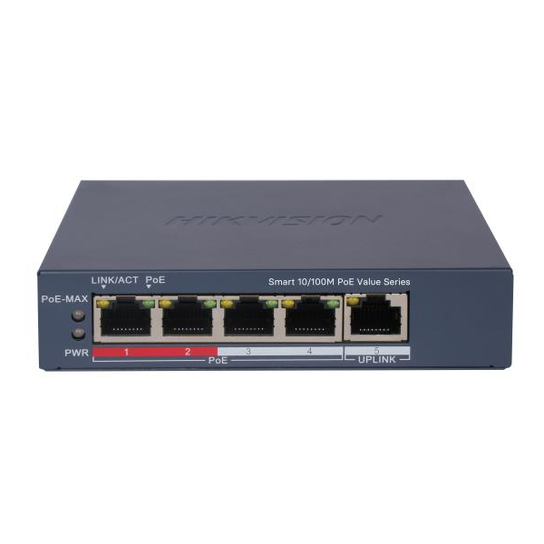 Switch mạng thông minh 4 cổng PoE Hikvision DS-3E1105P-EI/M