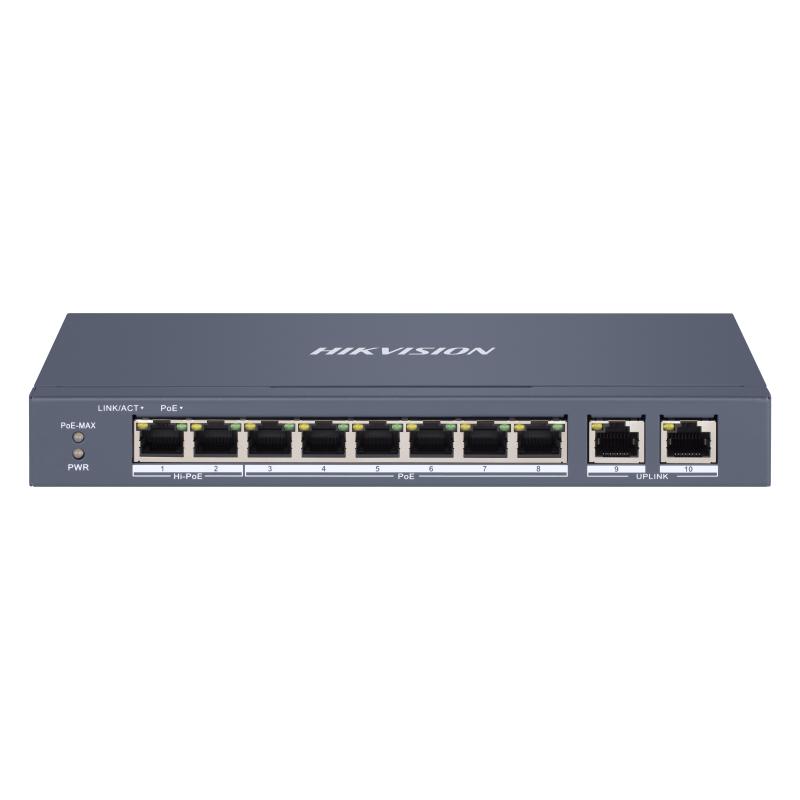 Switch mạng thông minh 8 cổng PoE Hikvision DS-3E1310HP-EI