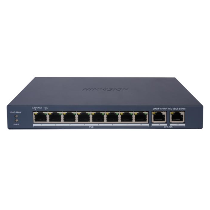 Switch mạng thông minh 8 cổng PoE Hikvision DS-3E1310P-EI/M