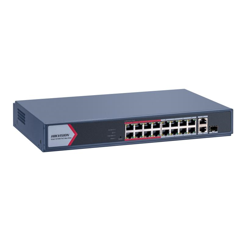 Switch mạng thông minh 16 cổng PoE Hikvision DS-3E1318P-EI/M
